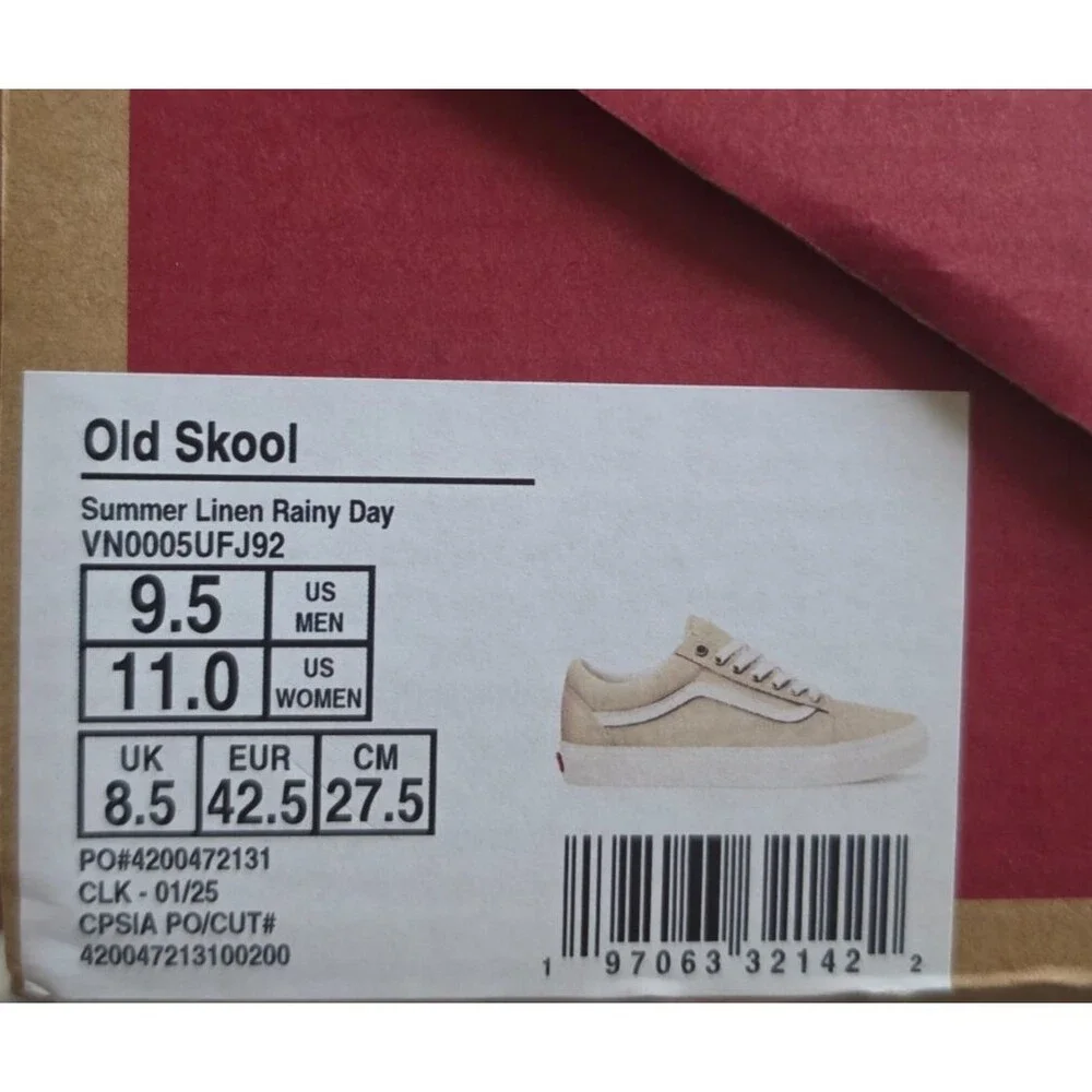 Vans Old Skool Summer Linen Rainy Day Men’s 9.5 Women’s 11 New With Box